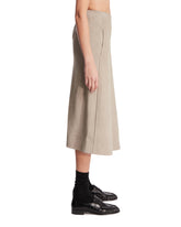 Beige Leather Midi Skirt | PDP | Antonia