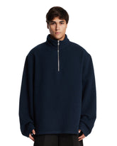 Blue Wool Zip Sweater | PDP | Antonia