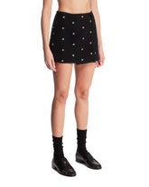 Black Walker Embroidered Mini Wrap-skirt | PDP | Antonia