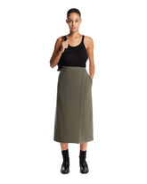 Green Wool Midi Wrap Skirt | PDP | Antonia