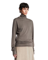 Gray Wool Turtleneck Top | PDP | Antonia