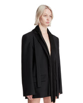 Black Deconstructed Blazer with Satin Lapels | PDP | Antonia
