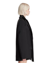 Black Deconstructed Blazer with Satin Lapels | PDP | Antonia