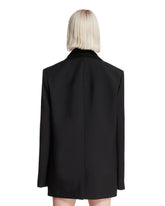 Black Deconstructed Blazer with Satin Lapels | PDP | Antonia