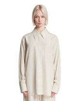 Beige Striped Silk Shirt | PDP | Antonia