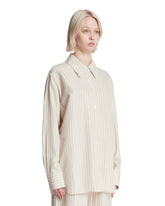 Camicia In Seta A Righe Beige | PDP | Antonia