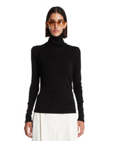 Black Double-Layer Wool Top | PDP | Antonia