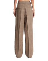 Brown Prince of Wales Check Trousers | PDP | Antonia