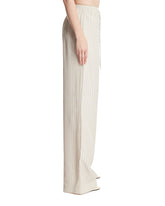 Beige Striped Silk Wide-leg Pants | PDP | Antonia