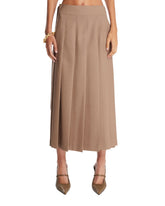 Brown Pleated Wrap Skirt | PDP | Antonia