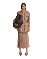 Brown Pleated Wrap Skirt | PDP | Antonia