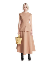 Beige Midi A-line Skirt | PDP | Antonia