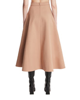 Beige Midi A-line Skirt | PDP | Antonia