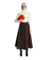 Brown Suede Midi Skirt | PDP | Antonia