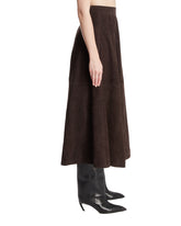Brown Suede Midi Skirt | PDP | Antonia