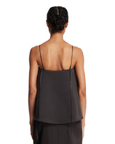 Black Satin Peplum Top | PDP | Antonia