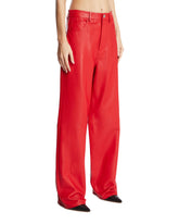Red Wide Leather Pants | PDP | Antonia