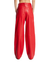 Red Wide Leather Pants | PDP | Antonia