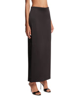 Black Satin Column Skirt | PDP | Antonia
