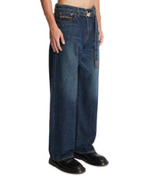 Blue Wide-Leg Jeans with Belt | PDP | Antonia