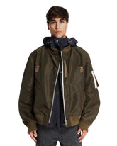 Green Nylon Bomber Jacket | PDP | Antonia