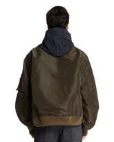 Green Nylon Bomber Jacket | PDP | Antonia