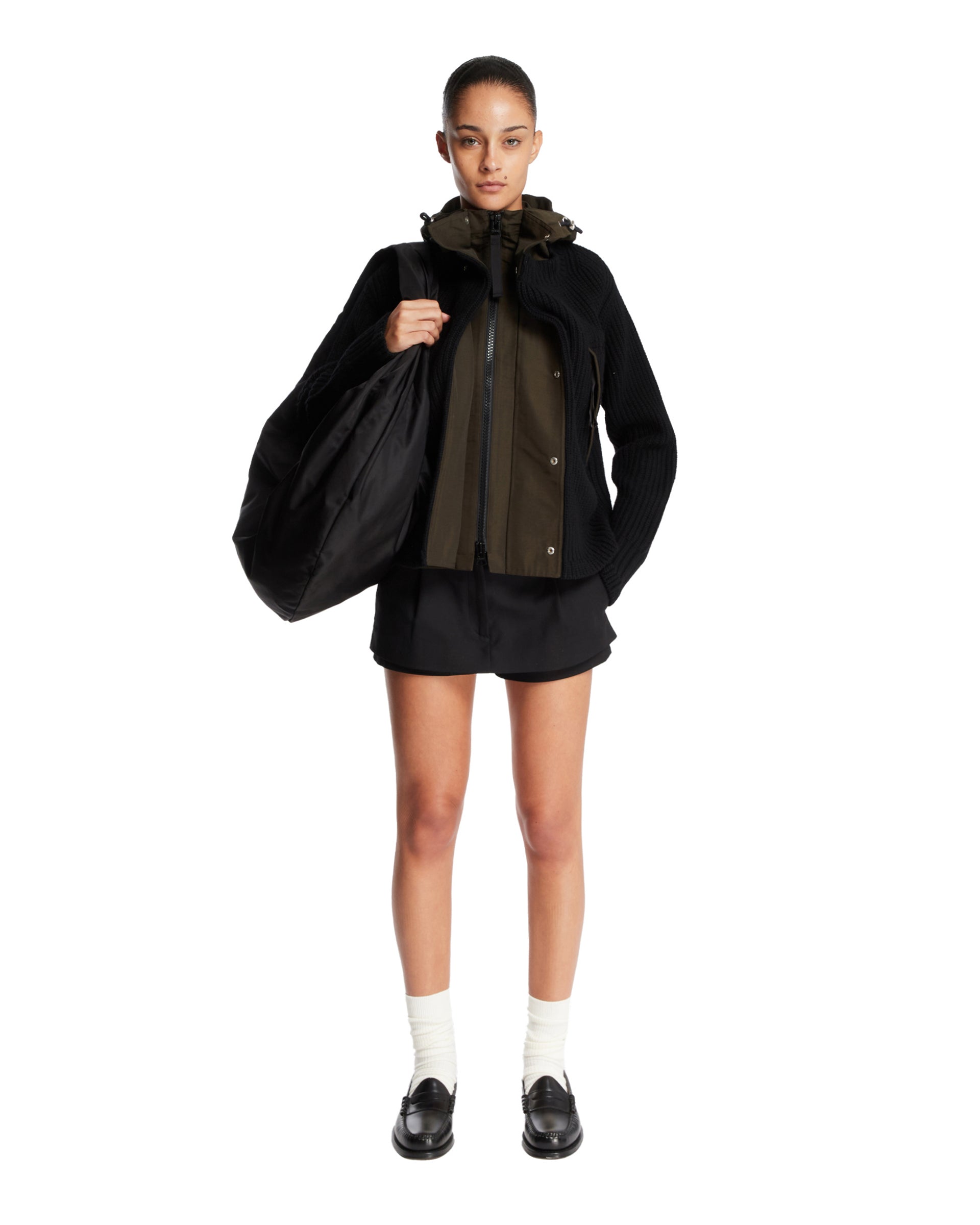 Black Multi-layered Jacket | SACAI - Antonia