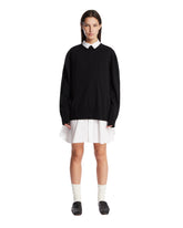 White and Blue Cotton and Knit Dress | PDP | Antonia