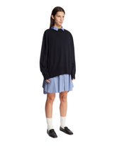 Light Blue and Blue Cotton and Knit Dress | PDP | Antonia