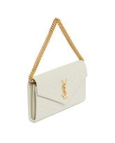 White Classic Cassandre Chain Wallet | PDP | Antonia