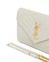 White Classic Cassandre Chain Wallet | PDP | Antonia