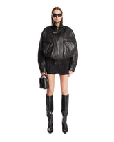 Black Leather Bomber | PDP | Antonia