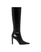 Black Francoise Leather Boots | PDP | Antonia
