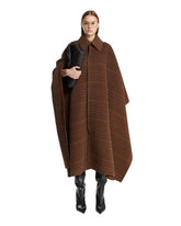 Beige Plaid Wool Cape | PDP | Antonia