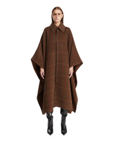 Beige Plaid Wool Cape | PDP | Antonia