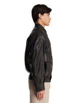 Black Leather Balloon Bomber | PDP | Antonia