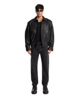 Brown Leather Bomber Jacket | PDP | Antonia