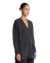 Gray Wool and Cashmere Buttoned Sweater | PDP | Antonia