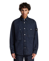 Dark Blue Cotton Denim Shirt | PDP | Antonia