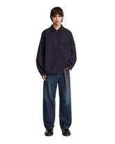 Blue Cotton Zip Overshirt | PDP | Antonia