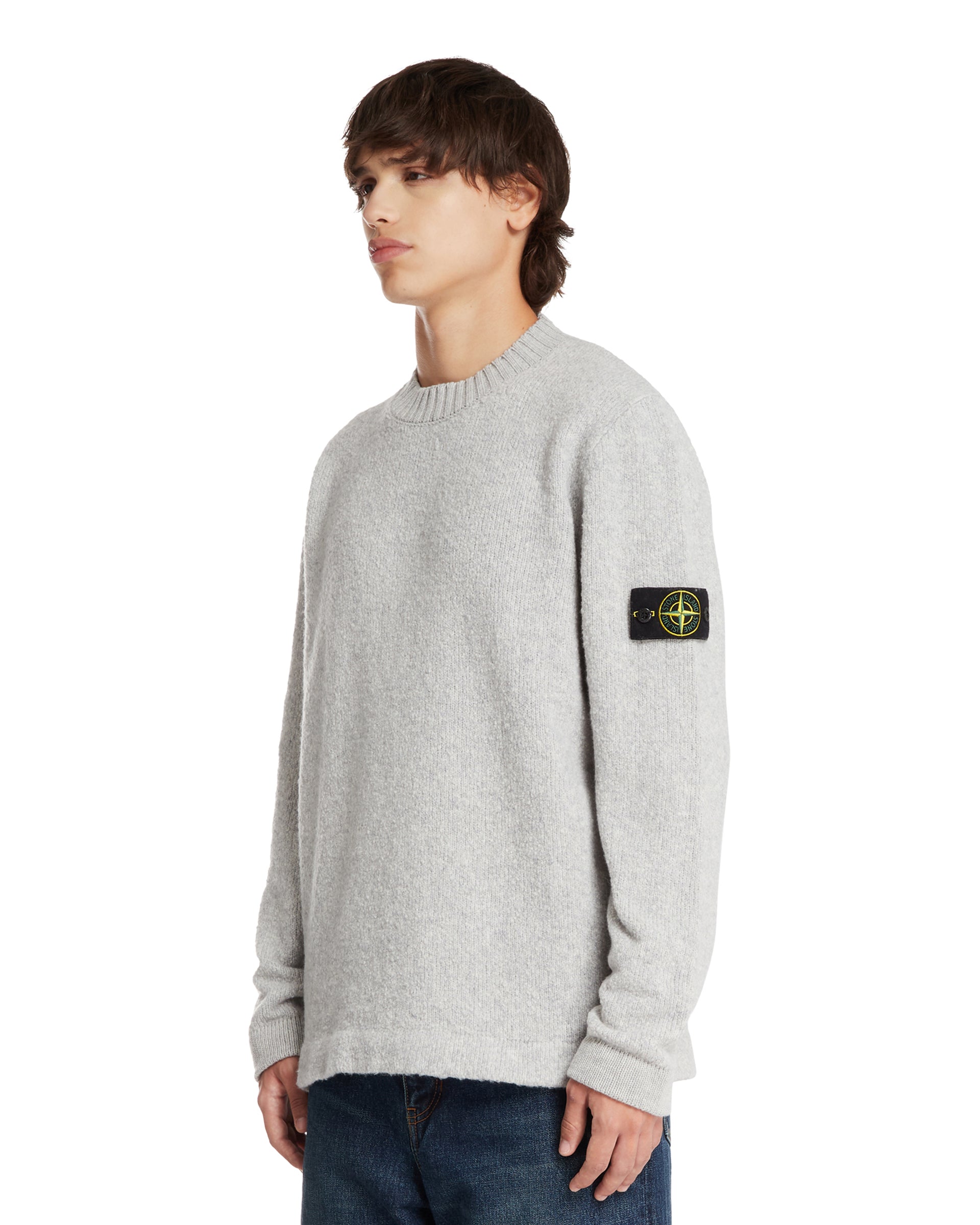 Gray Wool Crewneck Sweater | STONE ISLAND - Antonia