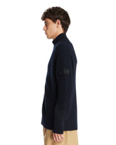 Blue Wool Zip-Up Sweater | PDP | Antonia