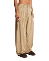 Beige Wide Cotton Trousers | PDP | Antonia