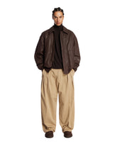 Beige Wide Cotton Trousers | PDP | Antonia