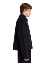 Blue Ribbed Wool Cardigan | PDP | Antonia