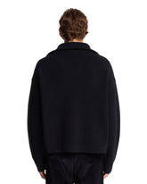 Blue Ribbed Wool Cardigan | PDP | Antonia