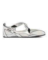 Silver and White Flat Floor 01 Ballerinas | PDP | Antonia
