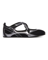 Silver and Black Flat Floor 01 Ballerinas | PDP | Antonia