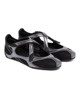 Silver and Black Flat Floor 01 Ballerinas | PDP | Antonia