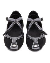 Silver and Black Flat Floor 01 Ballerinas | PDP | Antonia